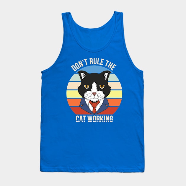 cat working retro Tank Top by Tshirt lover 1